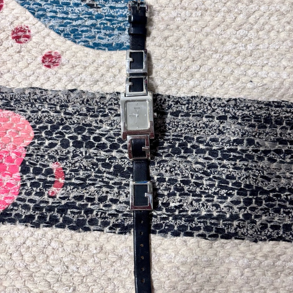 Guess Women's Silver and Black Square Watch - Picture 4 of 4